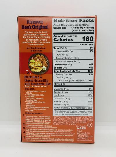 Ben's Original Long Grain white rice 1LB.