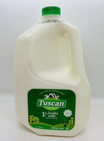 Tuscan dairy farms 1% lowfat milk vitamin A & D