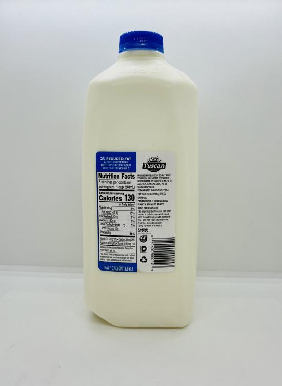 Tuscan 2% reduced fat Milk half gallon