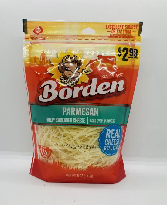 Borden Parmesan Finely Shredded cheese 142g.