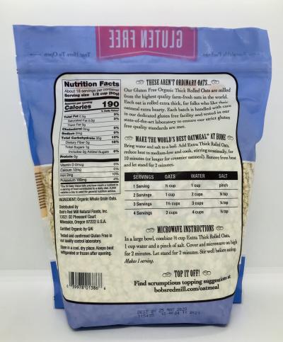 Bob's Red Mill Rolled Oats extra thick 454g.