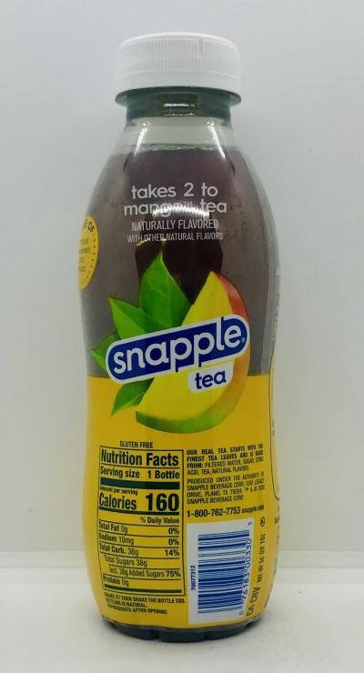 Snapple mango tea 473mL.