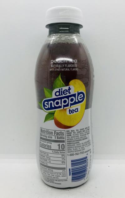 Snapple Diet Peach Tea 473mL.