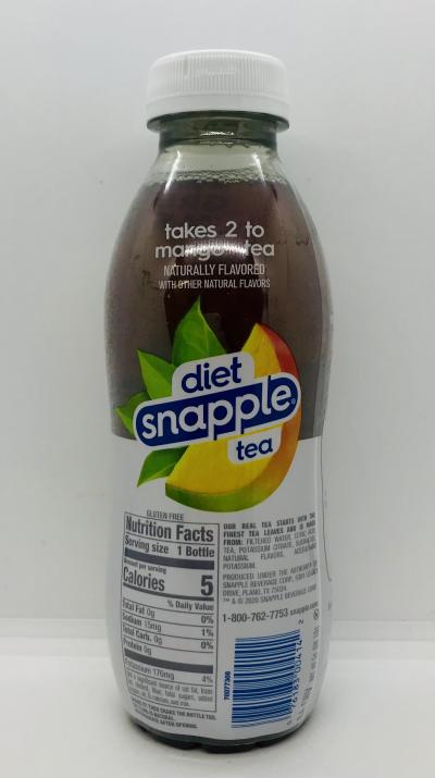 Snapple diet mango tea 473mL.