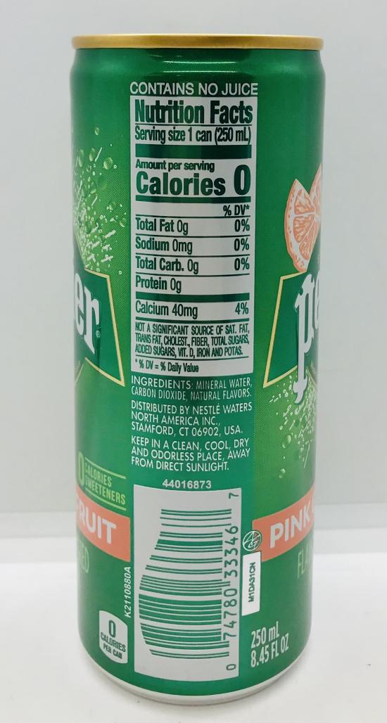 Perrier Pin Grapefruit Mineral Water 250mL.