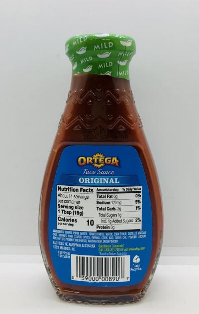 Ortega Taco Sauce Mild 226g.