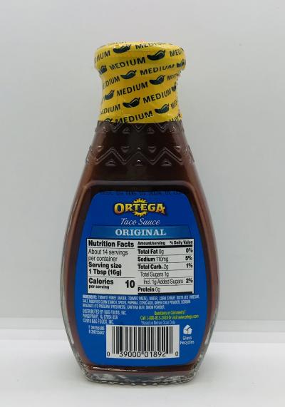 Ortega Taco Sauce Medium 226g.