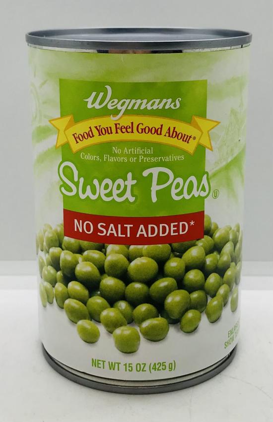 Wegmans Sweet Peas No Salt 425g.