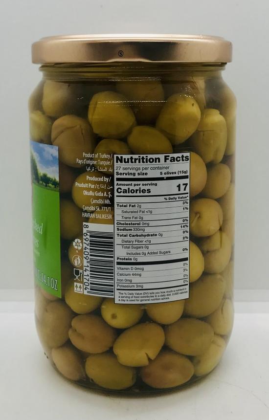 Cem Natural Cracked Green Olives 720g.