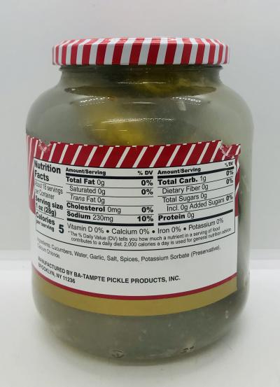 Ba-Tampte Half Sour Pickles 946mL.