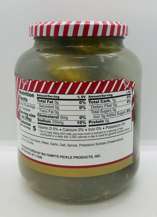 Ba-Tampte Half Sour Pickles 946mL.