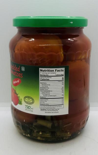 Vive la Vida Pickled Tomatoes 720mL.