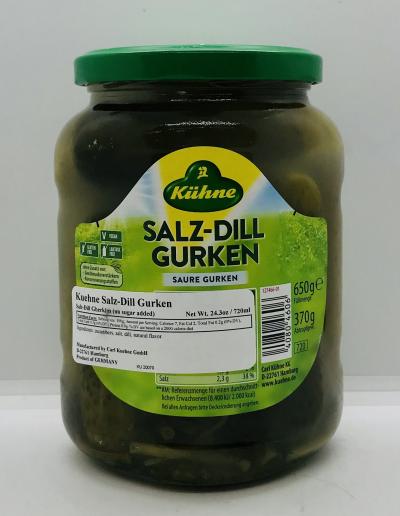 Kuhne Salz-Dill Gurken 650g.