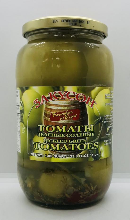 Zakuson Pickled Green Tomatoes Vertes 1L.