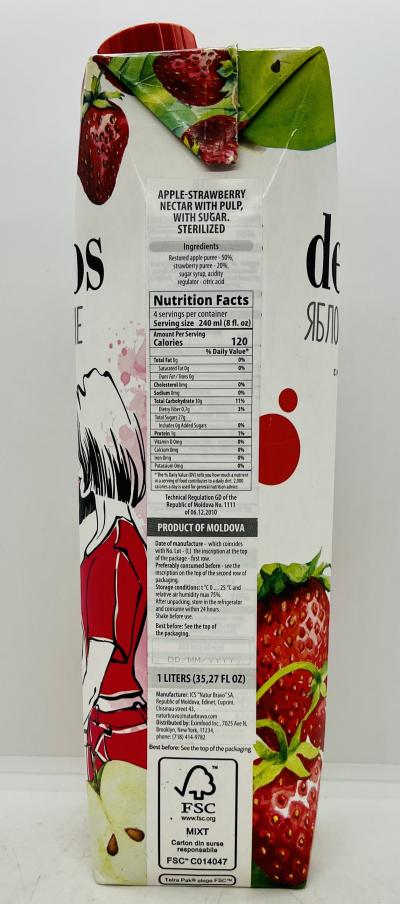 Delicios Apple & Strawberry Juice 1L.