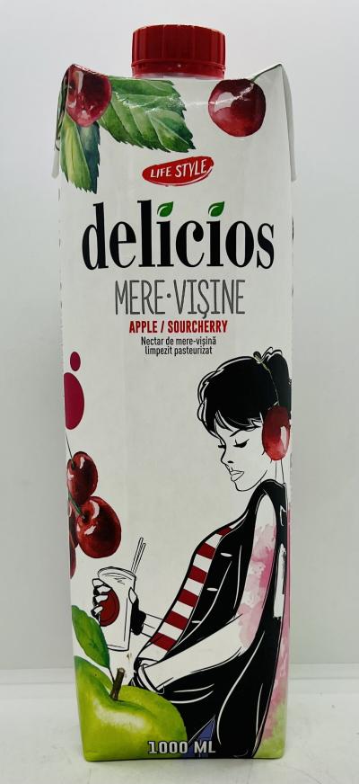 Delicios Apple-Cherry Nectar 1L.