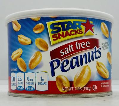 Ss Salt Free Peanuts 198g.