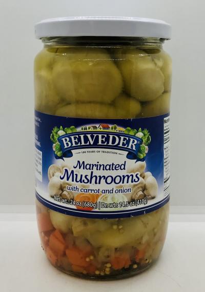 Belveder Mushrooms w. Carrot and Onion 680g.