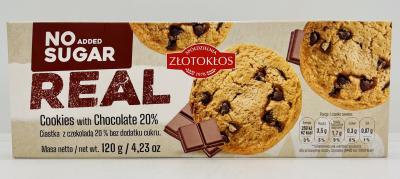 Zlotoklos Real Cookies w. Chocolate 120g.