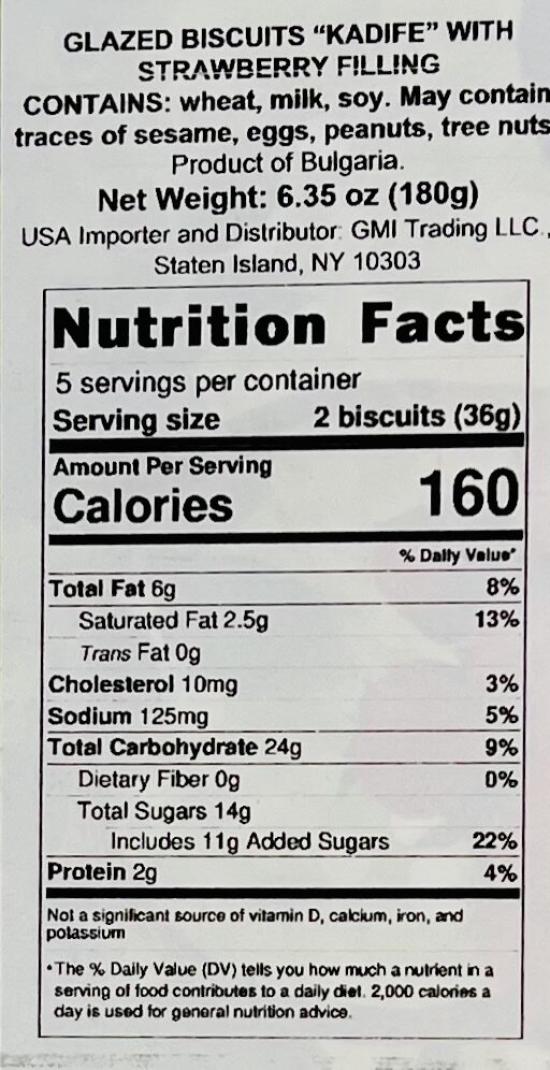 Glazed Biscuits w. Strawberry 180g.