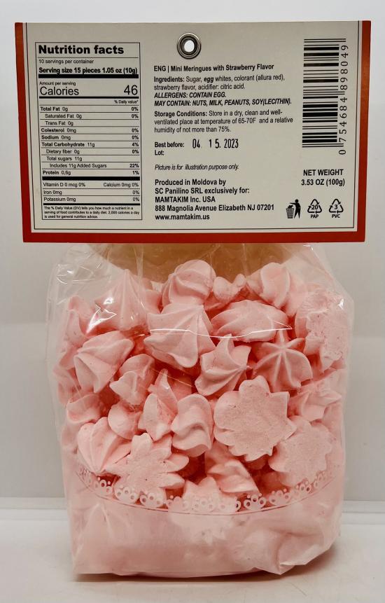 Meringues w. Strawberry Flavor 100g.