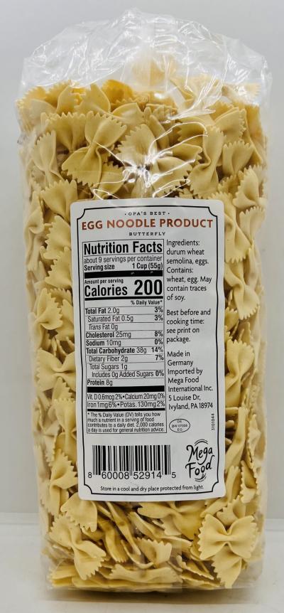 Egg Butterfly Noodles 500g.