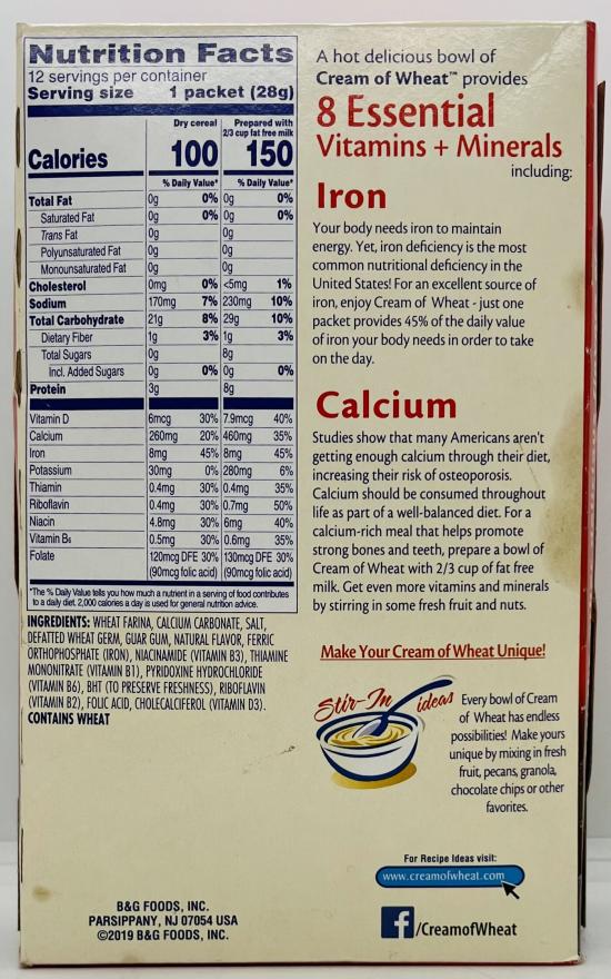 Cream of Wheat Instant Original Flavor 336g.