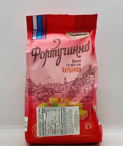 Akkond Waffles Fortuchinno with Strawberry Flavor 125g