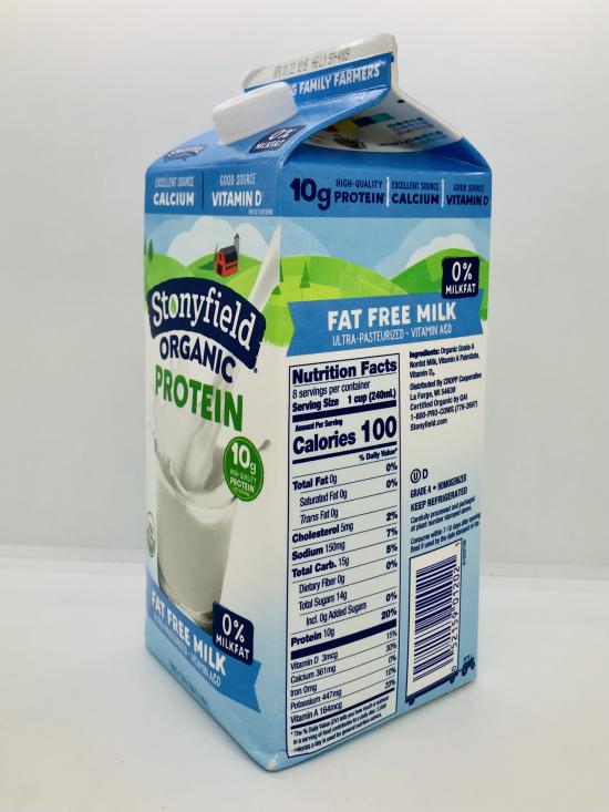 Stonyfield Fat Free Organic Milk