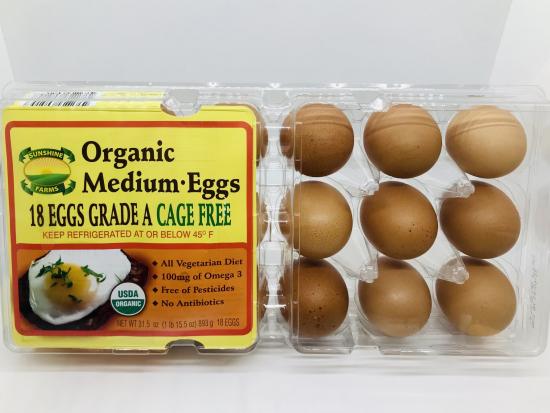 Sunshine farms Organic 18 Eggs Medium