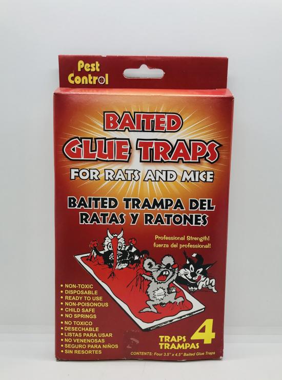 Baited Glue Traps for Rats & Mice 4pcs