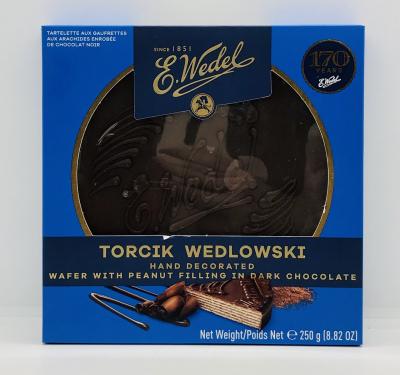 E.Wedel Torcik Wedlowski Wafer W Peanut Filling in Dark Chocolate 250g.