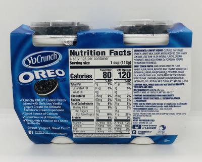 Yo Crunch Oreo Vanilla 4 snack cups