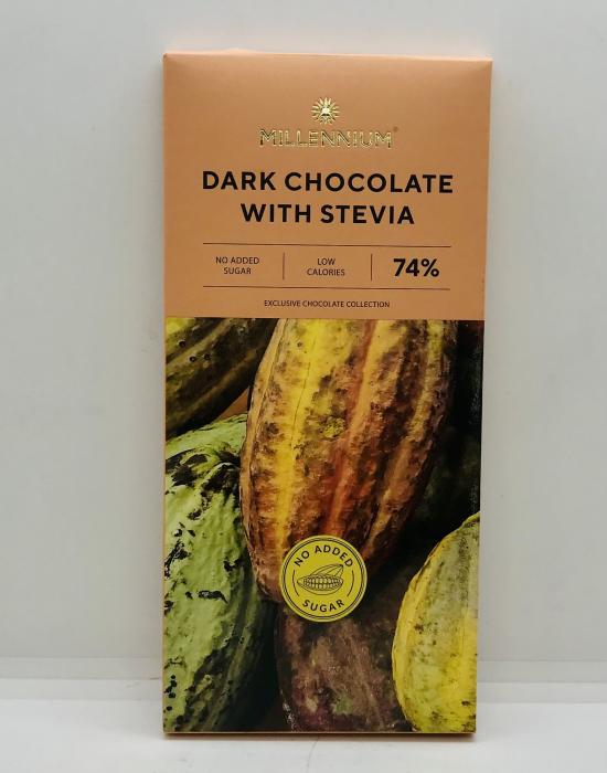 Millennium Dark Chocolate W Stevia 100g.