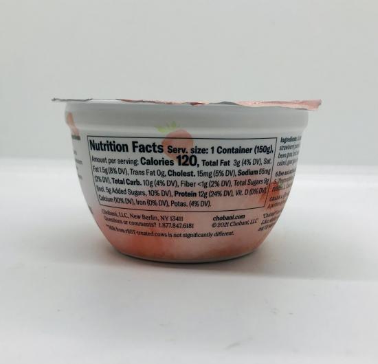 Chobani less sugar Greek Yogurt Monterey Strawberry 150g.