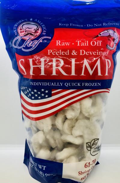 Chef Peeled & Deveined Shrimp Raw Tail-Off 907g