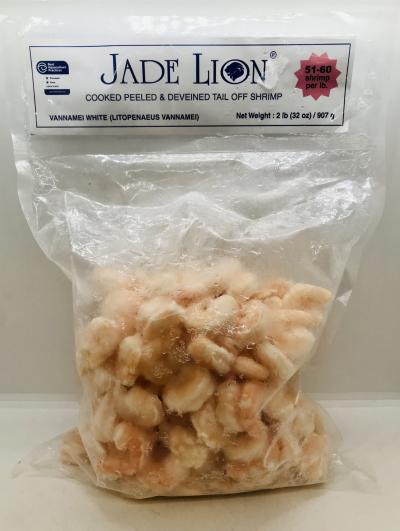 Jade Lion Cooked Peeled & Deveined Tail Off Shrimp 907g