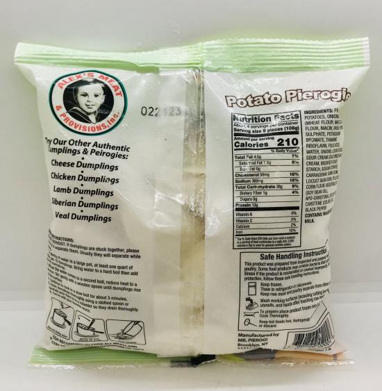 Alex's meat and provisions  Potato Pierogies Keep Frozen 454g