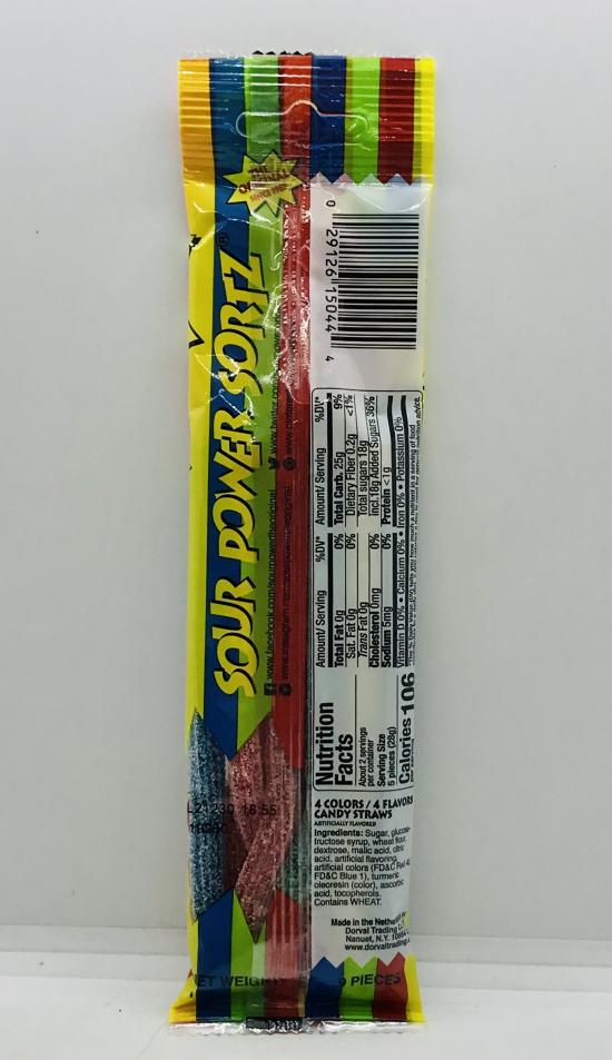 Dorval Candy Straws 4 Colors 4 Flavors 50g.