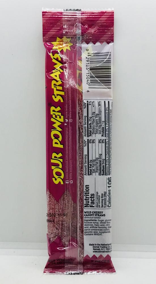 Dorval Candy Straws Wild Cherry 50g.