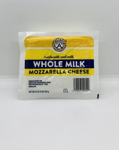 Avenue Mozzarella  Whole Milk 1Lb 454g.