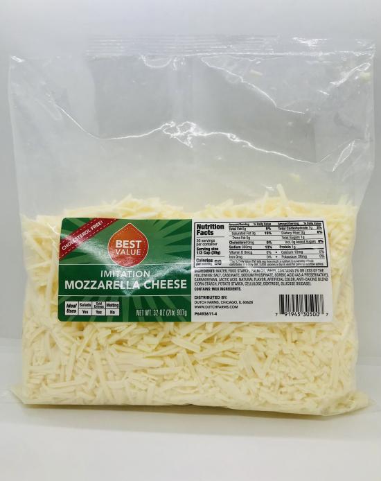 Best Value Imitation  Mozzarella 2Lb 907g.