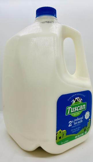 Tuscan dairy farms 2% reduced fat milk vitamin A & D 37% less fat than regular milk 1 gallon