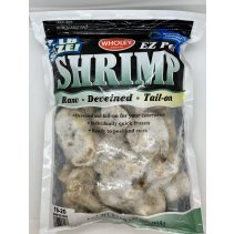 Wholey Shrimp Raw Deveined Tail-On 908g