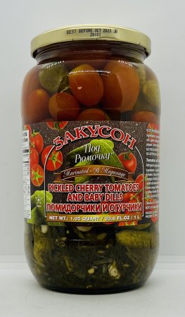 Zakuson Pickled Cherry Tomatoes and Baby Dill 1L.