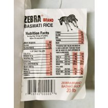 Zebra Basmati Rice 20Lb