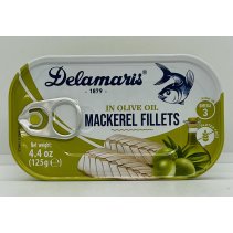 Delamaris Mackerel Fillets in Olive Oil 125g.