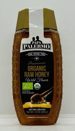 Papa Palermo Organic Raw Honey 340g.