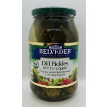 Belveder Dill Pickles w. Hot Pepper 850g.
