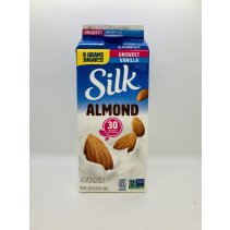 Silk Almondmilk 30 Calories per serving Unsweet Vanilla Half gallon